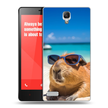 Пластиковый чехол на Xiaomi RedMi Note с принтом Капибара Пластиковый чехол на Xiaomi RedMi Note с принтом Капибара