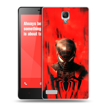 Пластиковый чехол на Xiaomi RedMi Note с принтом человек паук spiderman Пластиковый чехол на Xiaomi RedMi Note с принтом человек паук spiderman
