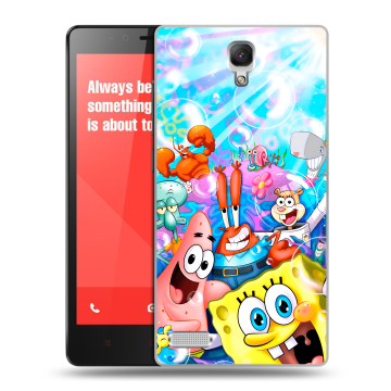 Пластиковый чехол на Xiaomi RedMi Note с принтом спанчбоб спанч боб Пластиковый чехол на Xiaomi RedMi Note с принтом спанчбоб спанч боб