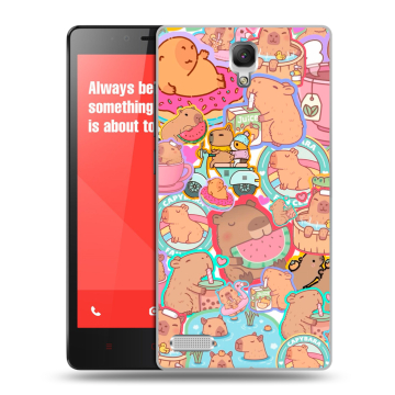 Пластиковый чехол на Xiaomi RedMi Note с принтом капибары Пластиковый чехол на Xiaomi RedMi Note с принтом капибары