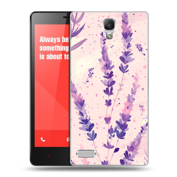 Пластиковый чехол на Xiaomi RedMi Note с принтом цветы лаванда Пластиковый чехол на Xiaomi RedMi Note с принтом цветы лаванда