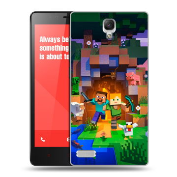 Пластиковый чехол на Xiaomi RedMi Note с принтом Майнкрафт Minecraft Пластиковый чехол на Xiaomi RedMi Note с принтом Майнкрафт Minecraft