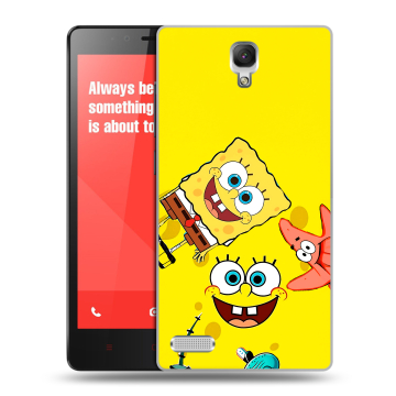 Пластиковый чехол на Xiaomi RedMi Note с принтом Спанч боб Спанчбоб