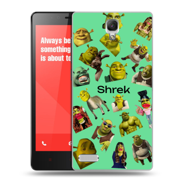 Пластиковый чехол на Xiaomi RedMi Note с принтом Шрек Shrek
