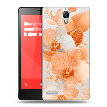Пластиковый чехол на Xiaomi RedMi Note с принтом Бежевые цветы