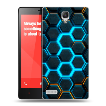 Пластиковый чехол на Xiaomi RedMi Note с принтом Неоновые соты