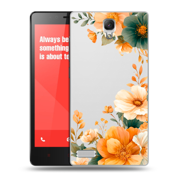 Пластиковый чехол на Xiaomi RedMi Note с принтом Цветы принт
