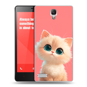 Пластиковый чехол на Xiaomi RedMi Note с принтом Розовый котенок