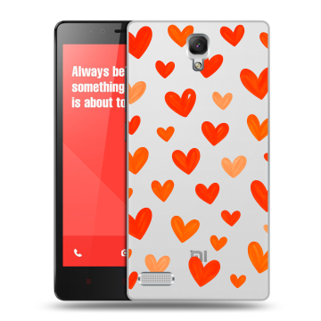 Пластиковый чехол на Xiaomi RedMi Note с принтом Сердечки