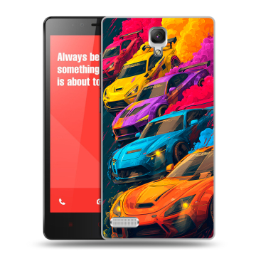 Пластиковый чехол на Xiaomi RedMi Note с принтом Тачки