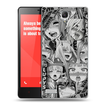 Пластиковый чехол на Xiaomi RedMi Note с принтом Ahegao Ахегао Аниме