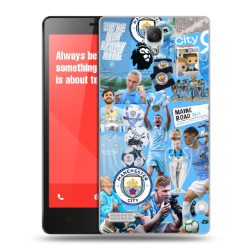 Пластиковый чехол на Xiaomi RedMi Note с принтом Man City Манчестер Сити
