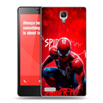 Пластиковый чехол на Xiaomi RedMi Note с принтом Spiderman Человек паук Пластиковый чехол на Xiaomi RedMi Note с принтом Spiderman Человек паук