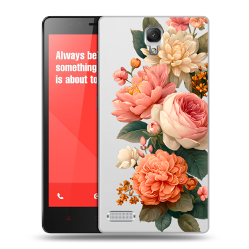 Пластиковый чехол на Xiaomi RedMi Note с принтом цветы