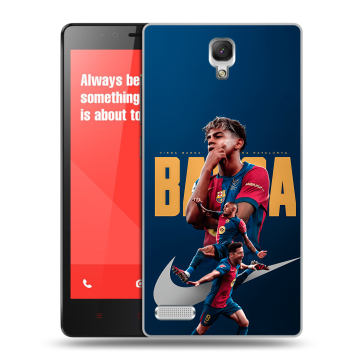 Пластиковый чехол на Xiaomi RedMi Note с принтом Барселона Barca Yamal Пластиковый чехол на Xiaomi RedMi Note с принтом Барселона Barca Yamal