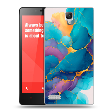 Пластиковый чехол на Xiaomi RedMi Note с принтом Мрамор блестки