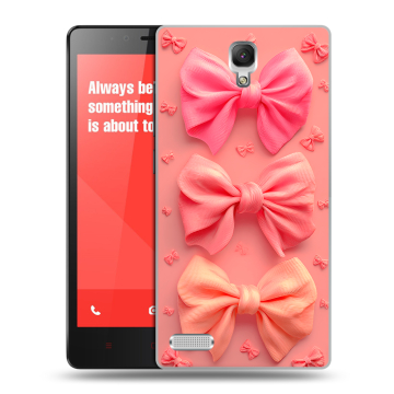 Пластиковый чехол на Xiaomi RedMi Note с принтом Розовые бантики Пластиковый чехол на Xiaomi RedMi Note с принтом Розовые бантики