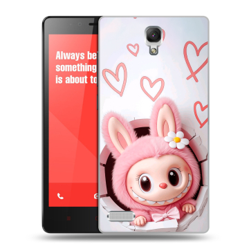 Пластиковый чехол на Xiaomi RedMi Note с принтом Labubu Лабубу Пластиковый чехол на Xiaomi RedMi Note с принтом Labubu Лабубу