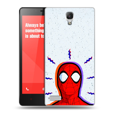 Пластиковый чехол на Xiaomi RedMi Note с принтом Spiderman Человек паук