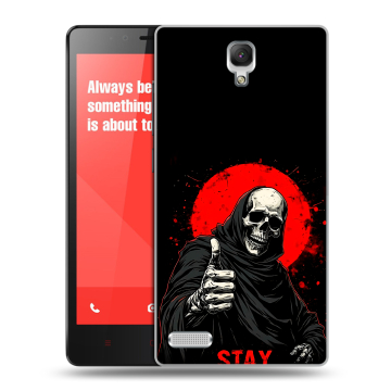 Пластиковый чехол на Xiaomi RedMi Note с принтом смешной скелет