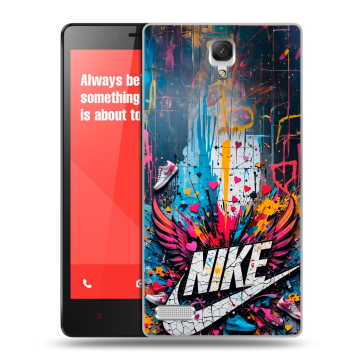 Пластиковый чехол на Xiaomi RedMi Note с принтом Nike Найк