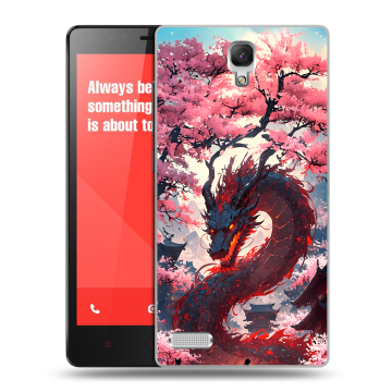 Пластиковый чехол на Xiaomi RedMi Note с принтом Дракон Японский Пластиковый чехол на Xiaomi RedMi Note с принтом Дракон Японский