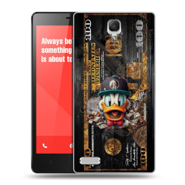 Пластиковый чехол на Xiaomi RedMi Note с принтом Дональд Дак Доллар Пластиковый чехол на Xiaomi RedMi Note с принтом Дональд Дак Доллар