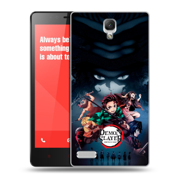 Пластиковый чехол на Xiaomi RedMi Note с принтом Demon Slayer Клинок рассекающий демонов