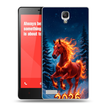 Пластиковый чехол на Xiaomi RedMi Note с принтом Новый год коня