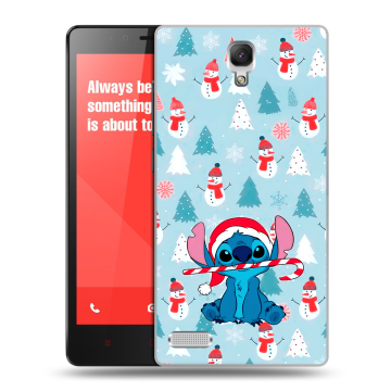 Пластиковый чехол на Xiaomi RedMi Note с принтом Стич Новый год Пластиковый чехол на Xiaomi RedMi Note с принтом Стич Новый год