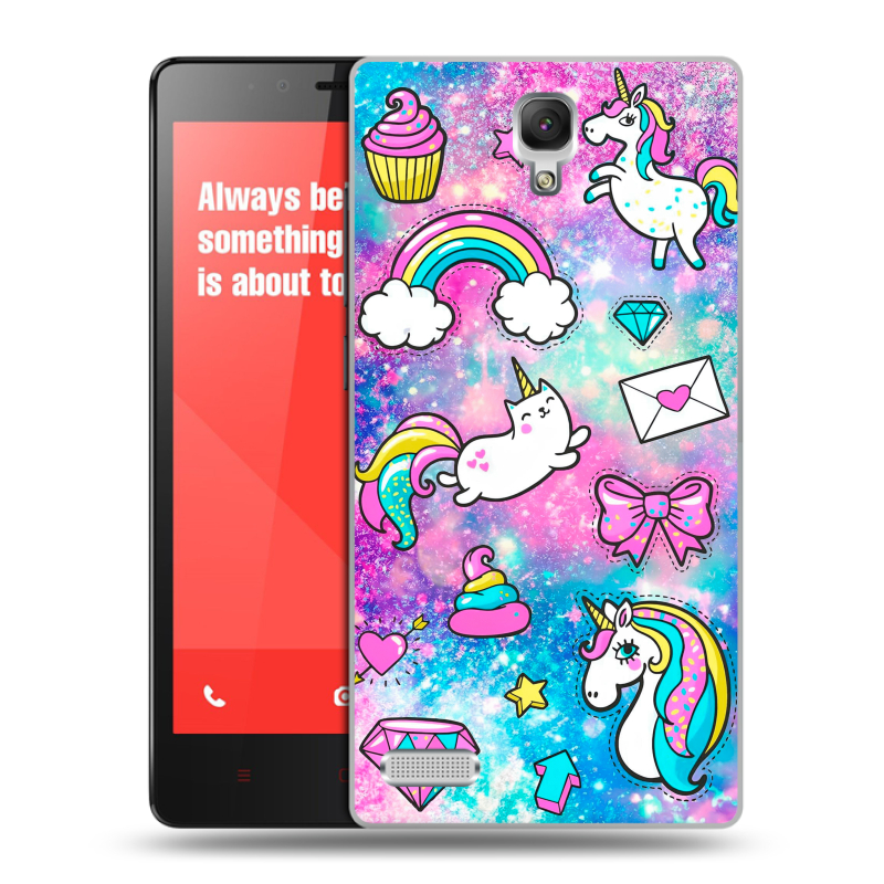 Пластиковый чехол на Xiaomi RedMi Note с принтом Единороги Пластиковый чехол на Xiaomi RedMi Note с принтом Единороги