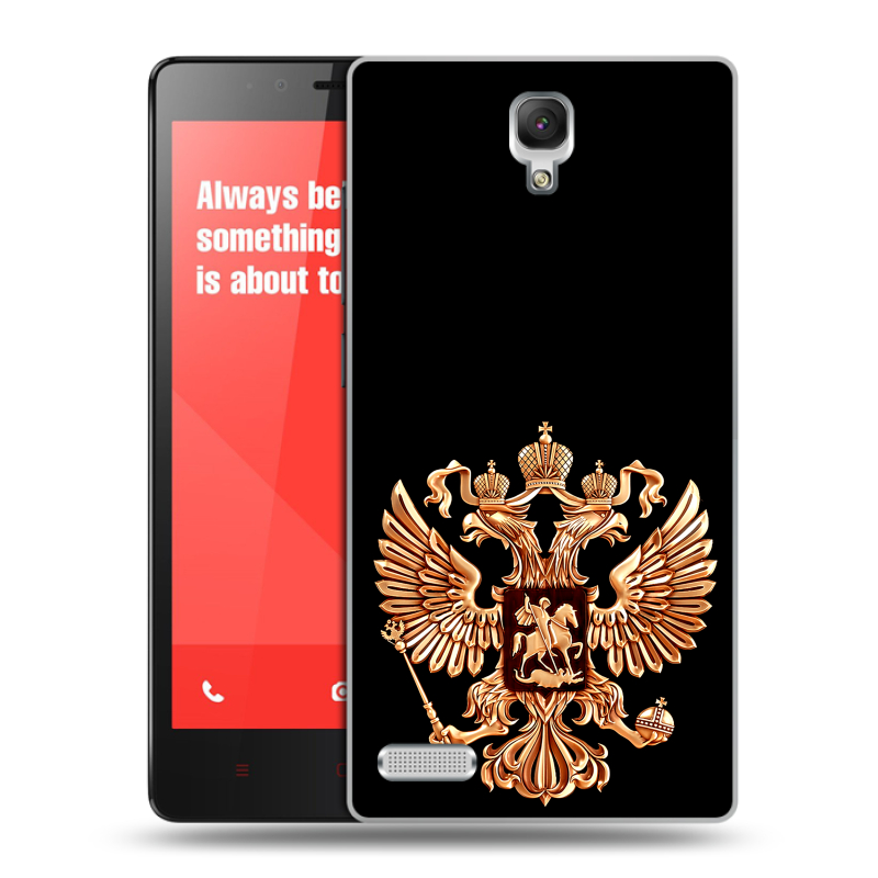 Пластиковый чехол на Xiaomi RedMi Note с принтом Герб России золотой Пластиковый чехол на Xiaomi RedMi Note с принтом Герб России золотой