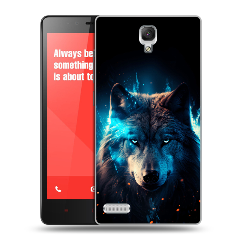 Пластиковый чехол на Xiaomi RedMi Note с принтом Волк ночной Пластиковый чехол на Xiaomi RedMi Note с принтом Волк ночной