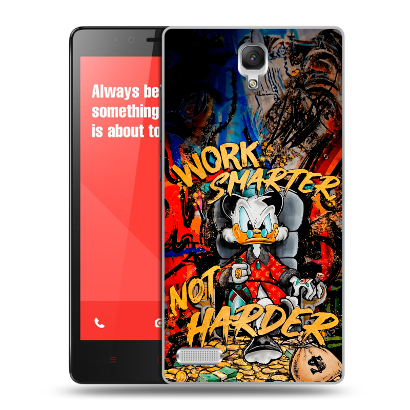 Пластиковый чехол на Xiaomi RedMi Note с принтом Дональд Дак Деньги Пластиковый чехол на Xiaomi RedMi Note с принтом Дональд Дак Деньги