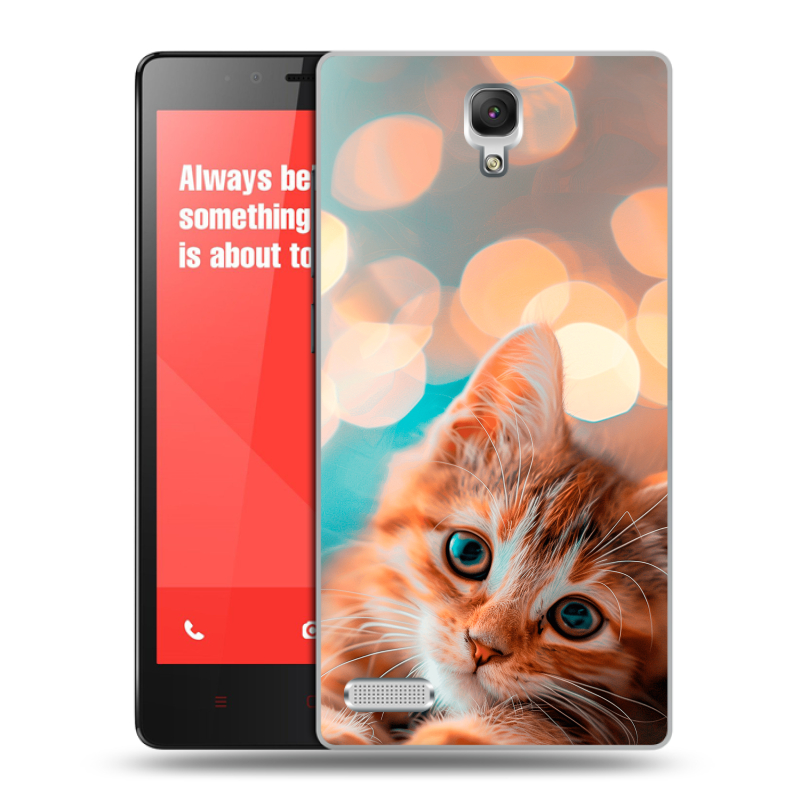 Пластиковый чехол на Xiaomi RedMi Note с принтом котик Пластиковый чехол на Xiaomi RedMi Note с принтом котик