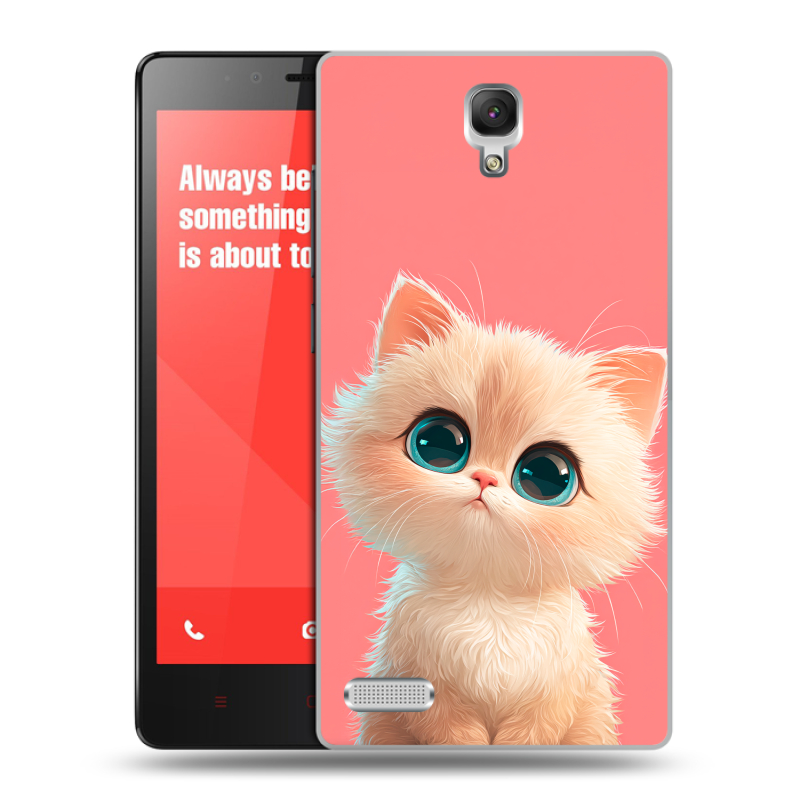 Пластиковый чехол на Xiaomi RedMi Note с принтом Розовый котенок Пластиковый чехол на Xiaomi RedMi Note с принтом Розовый котенок
