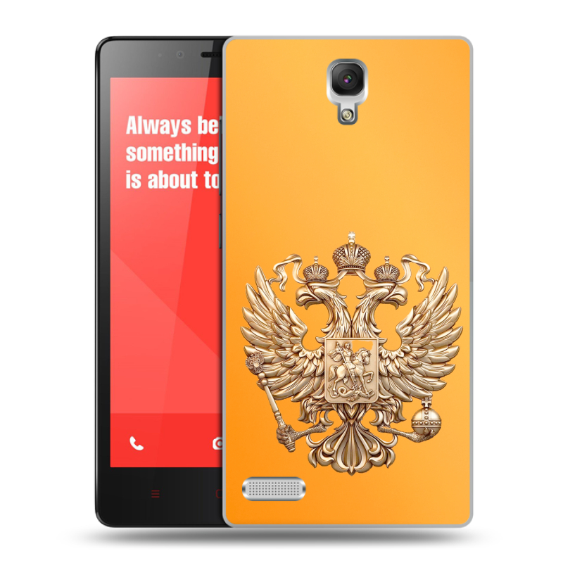 Пластиковый чехол на Xiaomi RedMi Note с принтом Герб Флаг России Пластиковый чехол на Xiaomi RedMi Note с принтом Герб Флаг России
