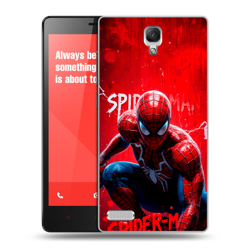 Пластиковый чехол на Xiaomi RedMi Note с принтом Spiderman Человек паук Пластиковый чехол на Xiaomi RedMi Note с принтом Spiderman Человек паук