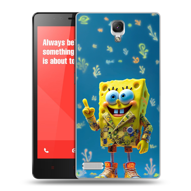 Пластиковый чехол на Xiaomi RedMi Note с принтом Спанч боб Спанчбоб Пластиковый чехол на Xiaomi RedMi Note с принтом Спанч боб Спанчбоб