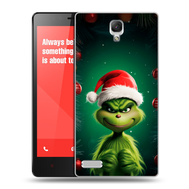Пластиковый чехол на Xiaomi RedMi Note с принтом Гринч Новый год Рождество Пластиковый чехол на Xiaomi RedMi Note с принтом Гринч Новый год Рождество