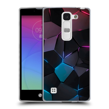 Силиконовый чехол на LG Spirit с принтом Геометрия неона