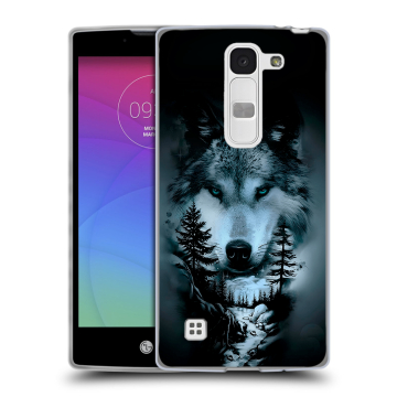 Силиконовый чехол на LG Spirit с принтом Лесной волк