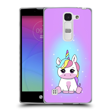 Силиконовый чехол на LG Spirit с принтом Единорог