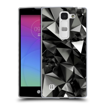 Силиконовый чехол на LG Spirit с принтом Черные кристаллы