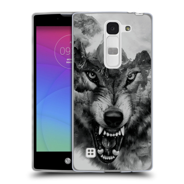 Силиконовый чехол на LG Spirit с принтом Волк