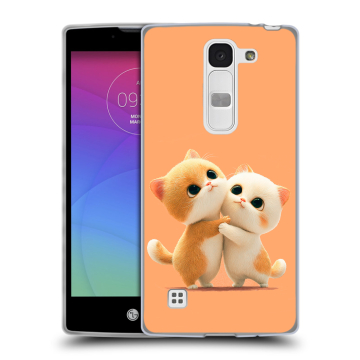 Силиконовый чехол на LG Spirit с принтом Милые котики