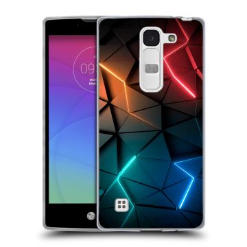 Силиконовый чехол на LG Spirit с принтом Абстракция неон