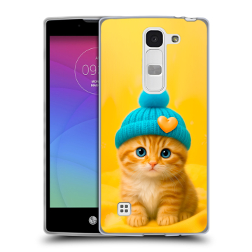 Силиконовый чехол на LG Spirit с принтом Котенок в шапке