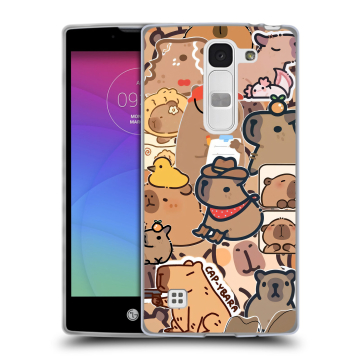 Силиконовый чехол на LG Spirit с принтом капибара