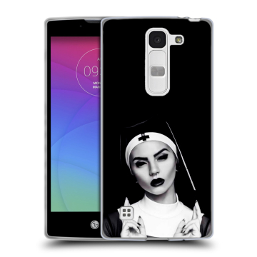 Силиконовый чехол на LG Spirit с принтом монашка